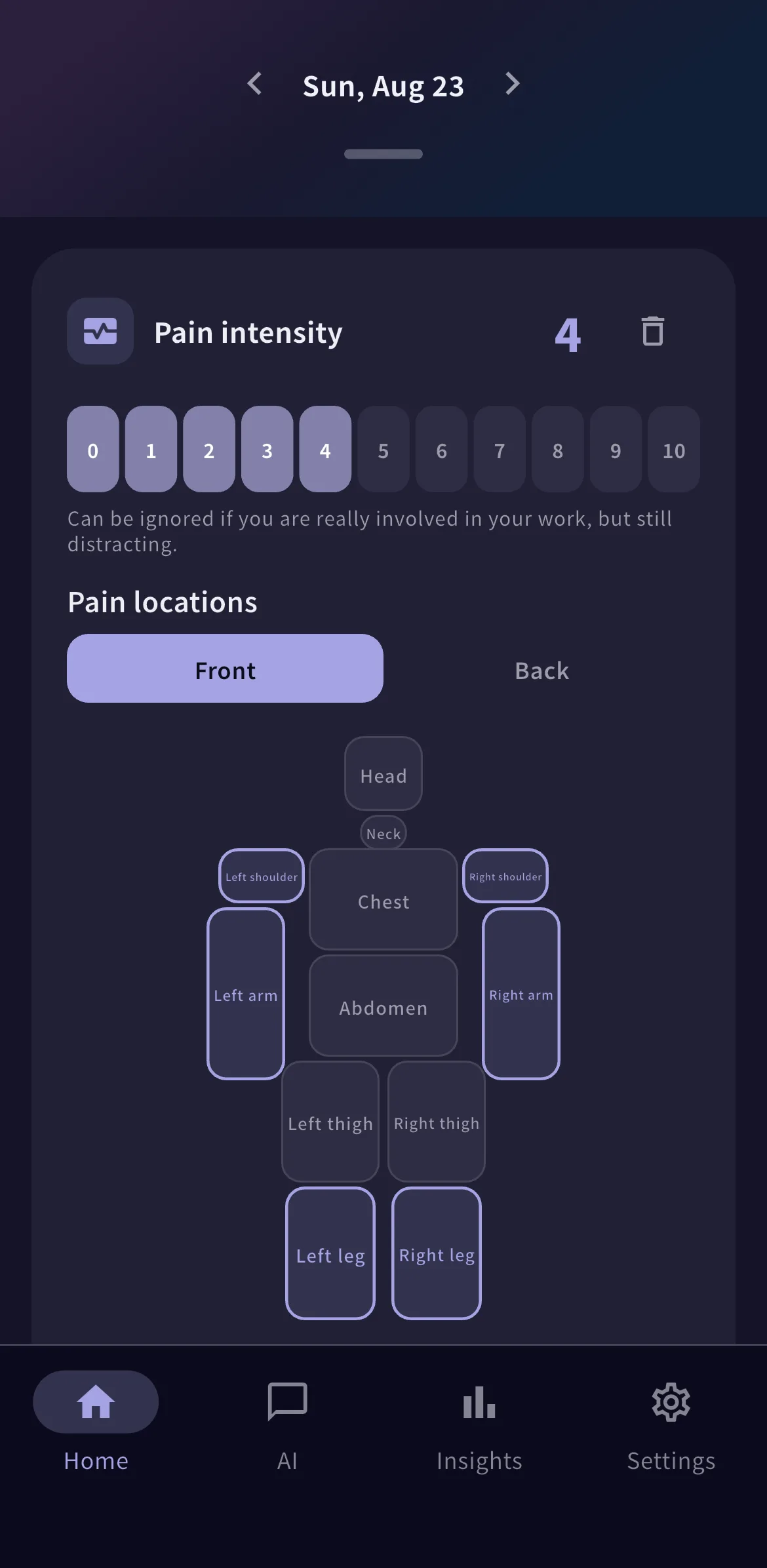 Track your pain and your day