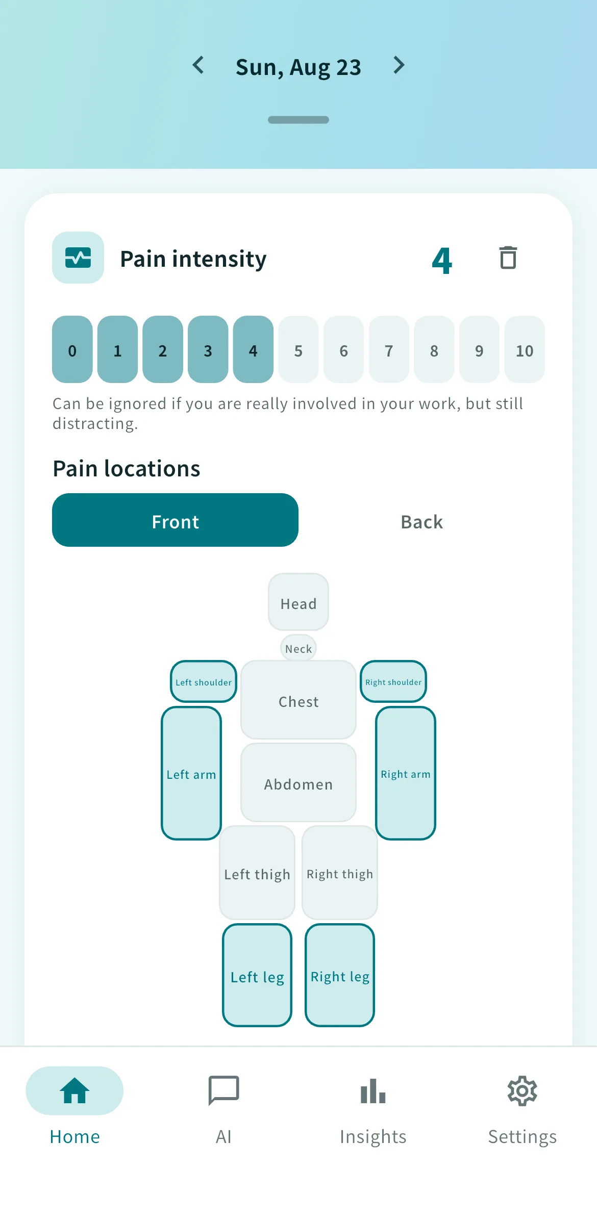 Track your pain and your day